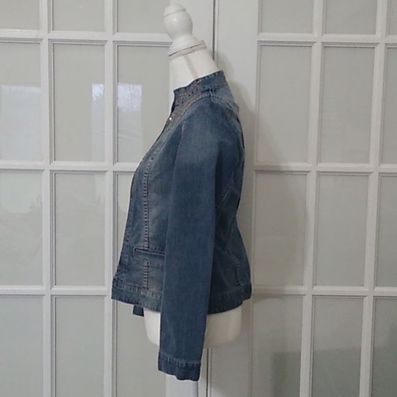 Chico's Golden Paisley Denim Jacket Chico's Size - 0 (4/Small) - Picture 5 of 16